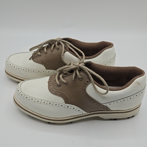 Stylo | White And Brown Leather Women's Golf Shoes Size 7.5 - Picture 5 of 11